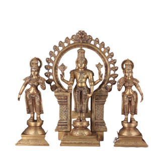 Superfine Brass Tirupati Balaji with Bhudevi & Sridevi Set | 23" Divine Trio | 23kg Temple Grade Masterpiece | Sacred Murti Set | Jaipurio